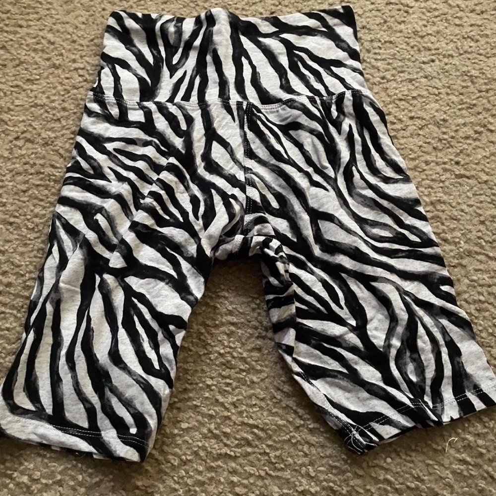 Zebra Print Biker Shorts
